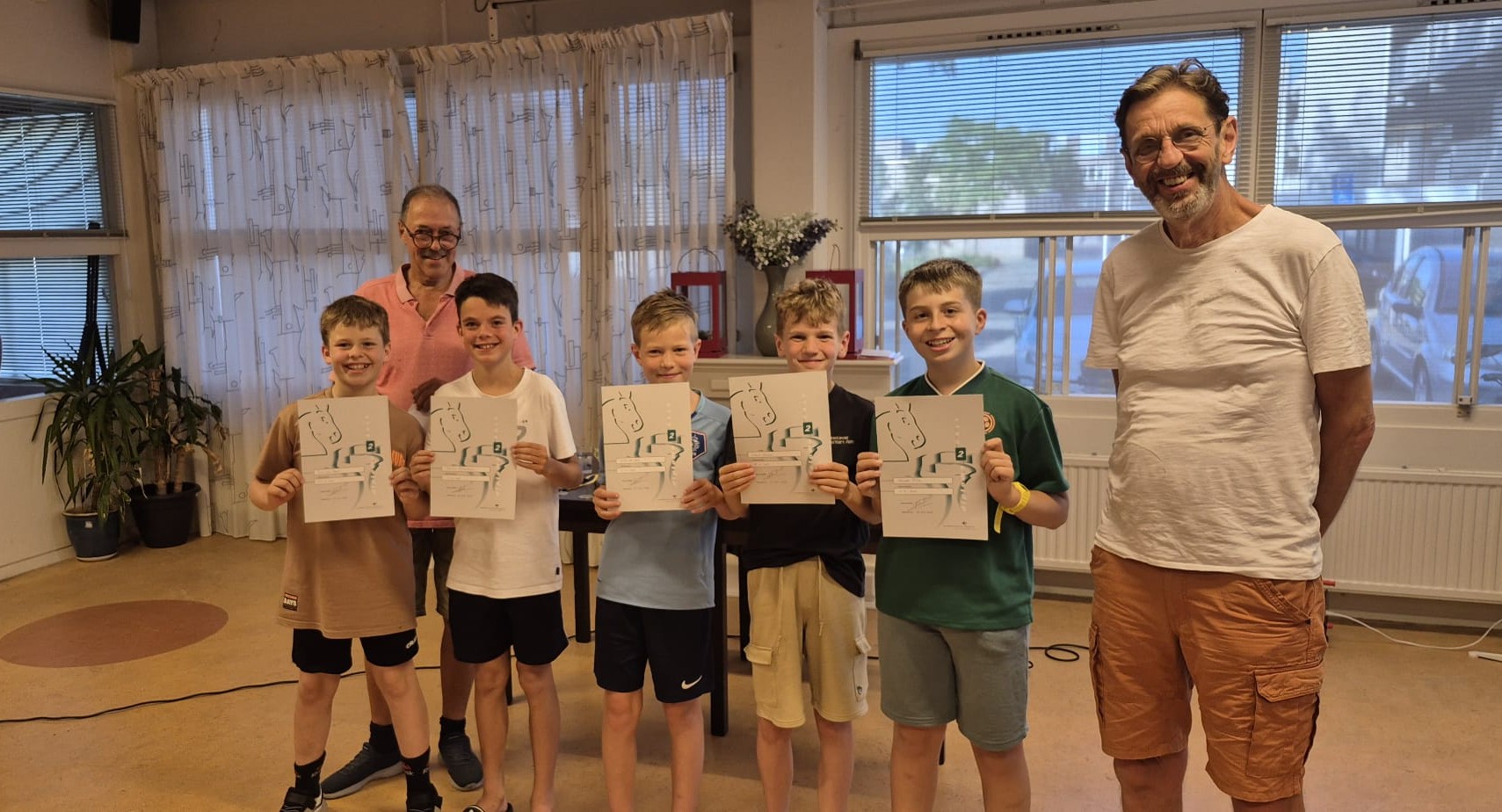 Diploma stap 2 voor Lux-Joachim-Jelle-Lewis-Kasper - trainer Carel